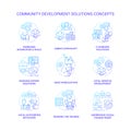 Community development solutions concept icons set