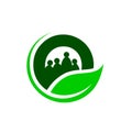 community of eco green people logo vector design concept Royalty Free Stock Photo