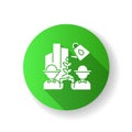 Community gardening green flat design long shadow glyph icon