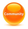 Community glassy orange round button