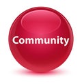 Community glassy pink round button