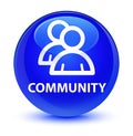 Community (group icon) glassy blue round button