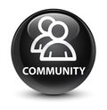 Community (group icon) glassy black round button