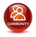 Community (group icon) glassy brown round button