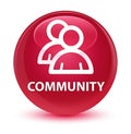 Community (group icon) glassy pink round button