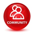 Community (group icon) glassy red round button