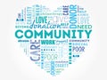 Community Heart Word Cloud Collage, Social Concept Background