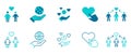 Community icon set.people, team, partnership, success. Vector and illustrator Royalty Free Stock Photo