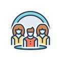 Color illustration icon for Community, together and team