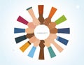 Community Illustration A Circle of Hands Representing Unity Diversity and Collaboration Royalty Free Stock Photo