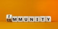 Community immunity symbol. Turned a cube and changed the word \'community\' to \'immunity\'.