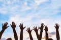 Community initiative or volunteering concept, hands of group of people Royalty Free Stock Photo