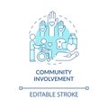 Community involvement turquoise concept icon