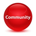 Community glassy red round button