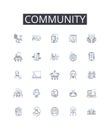 Community line icons collection. Ice, Snow, Permafrost, Tundra, Melting, Glaciation, Climate vector and linear