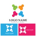 Community logo icon design with colorful people in a circular shape. Symbol of teamwork solidarity human concept vector.