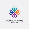 Community logo people work team and business vector logo and design group family Royalty Free Stock Photo