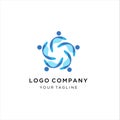 Community logo template vector icon design, People Group Connectivity Logo Royalty Free Stock Photo