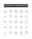 Community management line icons collection. Regulations, Laws, Policies, Reforms, Governance, Bureaucracy, Taxation