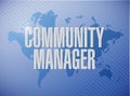 Community Manager world map sign concept Royalty Free Stock Photo