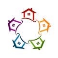 Community neighborhood houses logo