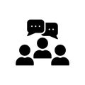 Community Network People Silhouette Icon. Social Group Team Work Pictogram. Business Teamwork Person Communication Royalty Free Stock Photo