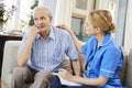 Community Nurse Visits Senior Man Suffering With Depression