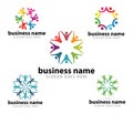 Community organization leader success achievement vector logo design