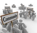 Community People Groups Around Signs Society Friendship Neighbor Royalty Free Stock Photo