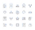 Community people outline icons collection. Community, People, Citizens, Members, Society, Network, Residents vector and