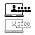 Community Platform icon vector set. connection illustration sign collection. online conference symbol.