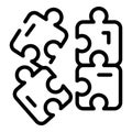 Community puzzle icon outline vector. Corporate trust