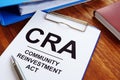 Community Reinvestment Act CRA in the clipboard Royalty Free Stock Photo