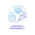 Community responsibility blue gradient concept icon