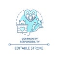 Community responsibility turquoise concept icon