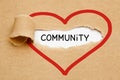 Community Ripped Heart Paper Concept Royalty Free Stock Photo