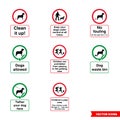 Community safety notice signs icon set of color types. Isolated vector sign symbols. Icon pack