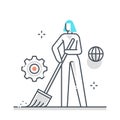 Community service related color line vector icon, illustration