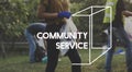 Community service volunteers togetherness teamwork
