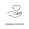 Community support line icon vector for diabetes education materials