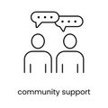 Community support line icon vector for diabetes education materials