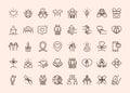 Community together charity donation and love line icons set