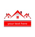 Community Town Real estate red houses logo