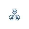 Community users line icon concept. Community users flat vector symbol, sign, outline illustration.