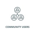 Community users line icon, vector. Community users outline sign, concept symbol, flat illustration