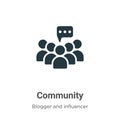 Community vector icon on white background. Flat vector community icon symbol sign from modern blogger and influencer collection