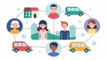 A communitybased app that connects users with other residents traveling in similar directions allowing for easy carpool