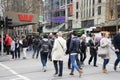 Communters crossing the street in Melbourne Royalty Free Stock Photo
