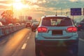 Daily commute car on road with small passenger car seat