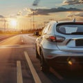 Daily commute car on road with small passenger car seat